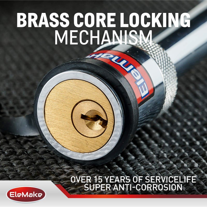Elemake Trailer Hitch Lock - Hitch Pin Lock 1/2" and 5/8", Heavy Duty Brass Core Locking Mechanism, 3'' & 3-1/2" Extra Long Effective Length for Class I - V Hitch (Tow Receivers 1-1/4â€, 2â€ and 2-1/2") - Image 3